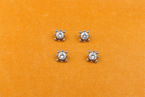 Piercing Jewelry Fashion Zircon Ear Piercing Jewelry ASTM F136 Titanium 16G Piercing Jewelry 0.9mm Internal Thread Piercing Jewelry supply--P085