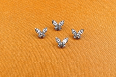 titanium piercing jewelry Butterfly Body Piercing Jewelry Titanium 16G Inrenally Thread Parts Zircon Piercing Jewellery Gift ASTM F136 titanium-- P110