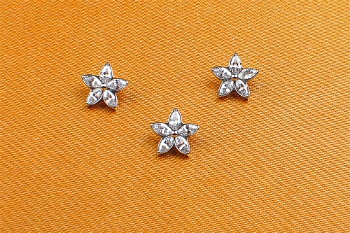 Nine safe piercing Wholesale designer earrings ASTM-F136 titanium Zircon star earrings for Women Fashion Earring Jewelry --P142