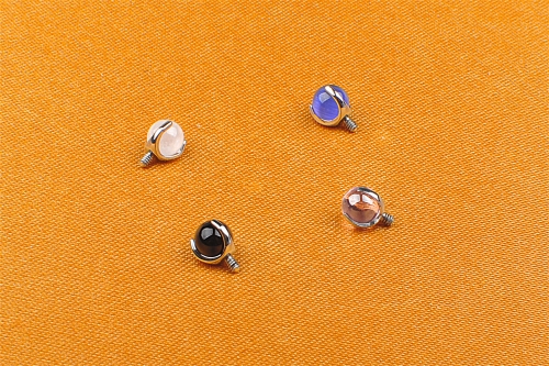 Agate Stone Piercing Jewlry Body Piercing Jewelry ASTM F136 Titanium 14G Internal Threaded Jewelry AS-124