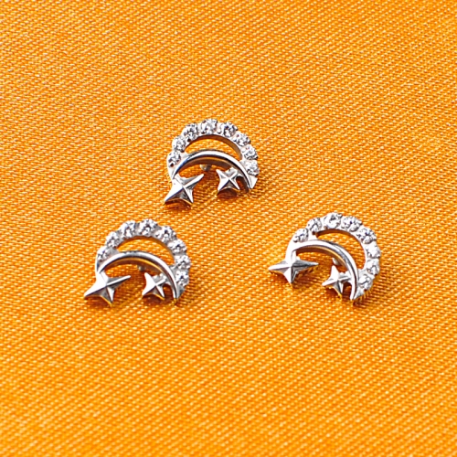 NSPJ -High Quality Ear Piercing Jewelry Body Piercing Jewelry ASTM F136 titanium moon and stars Rook Piercing Jewelry P185