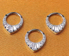 Wholesale Custom Titanium Nose Ring Body Piercing Jewelry New Style Hinged Segment Hoop Clicker Rings Ball Zircon Weddings-W87