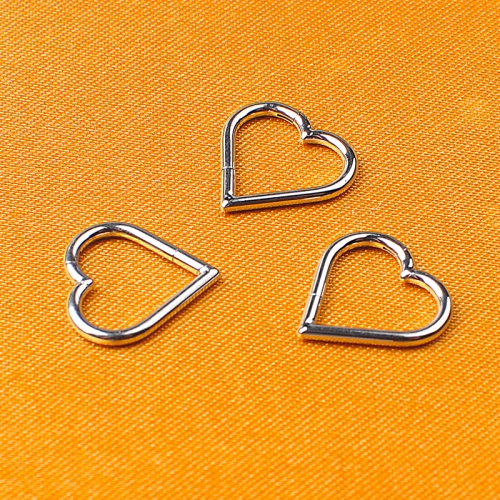 NSPJ Nose Piercing Jewels ASTM F136 Titanium Body Piercing Jewelry Titanium Heart-shaped Jewelry Internal Thread ASTM F136-W89
