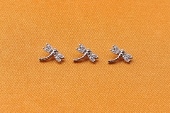 Titanium 16G Internally Threaded CZ Dragonfly Earring Labret Lip Tragus Helix Cartilage Ear Studs Piercing--P187