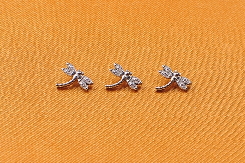 Titanium 16G Internally Threaded CZ Dragonfly Earring Labret Lip Tragus Helix Cartilage Ear Studs Piercing--P187