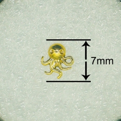 NSPJ  Jellyfish Body Piercing Jewekry TOP 14K Real Gold Pin and Thread are ASTM F136 G13