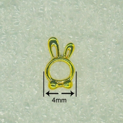 NSPJ  Bunny wearing a tie Body Piercing Jewelry TOP 14K Real Gold Pin and Thread are ASTM F136 G25