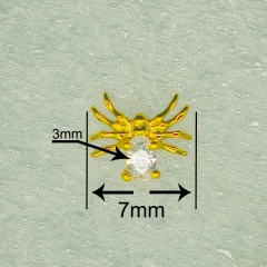 NSPJ spider with zircon Body Piercing Jewekry TOP 14K Real Gold Pin and Thread are ASTM F136 G18