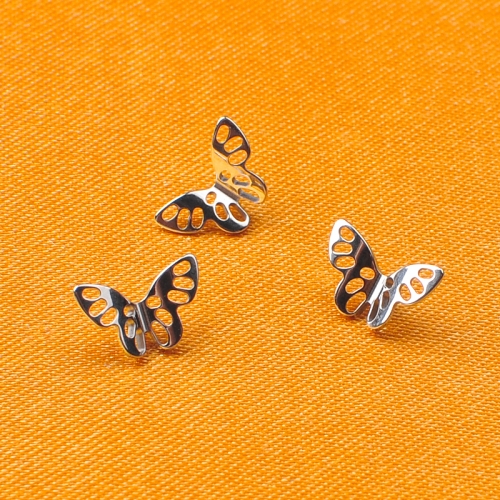 ASTM-F136 Titanium Hollow 3D Butterfly Top Internally Threaded Labret Piercing ear piercing and helix piercing--P192