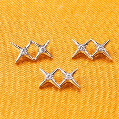 ASTM-F136 titanium Earrings Gold Plated Zirconia Minimalist Jewelry Earring Tiny Stud Bling Stylish Star Stud Earings--P205