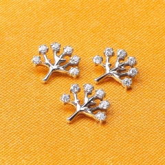 Fashion jewelry ASTM-F136 titanium small earrings tree leaf leaves diamond gold plated stud earrings women Christmas tree helix piercing jewelry-P207