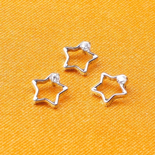 ASTM F136 Titanium Star with Zircon Labret Stud Titanium Body Jewelry earring piercing and helix piercing --P209