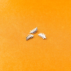 ASTM-F136 Titanium Leaf Threaded End Fairy Tale Earring Stud Zircon Titanium Body Piercing Jewelry--P200