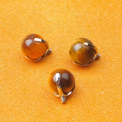 Agate Stone Tiger eyes ball Piercing Jewlry Body Piercing Jewelry ASTM F136 Titanium 16G Internal Threaded Jewelry --TE
