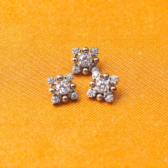 Titanium Zircon Ear Stud Labret Stud Lip Ring Cartilage Helix Lobe Conch Piercing Moon Earrings Body Piercing Jewelry --P232