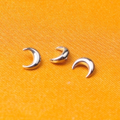 Moon Top Titanium 16G Top 3D Stereoscopic Curved Flat Helix Earring Piercing Labret ASTM-F136 titanium Cartilage Jewelry -238