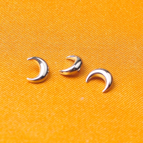 Moon Top Titanium 16G Top 3D Stereoscopic Curved Flat Helix Earring Piercing Labret ASTM-F136 titanium Cartilage Jewelry -238