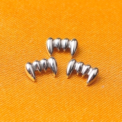 Ninesafe Titanium Body Piercing Vampire Teeth Flat Back Labret Helix Ear Studs titanio joyeria P235
