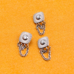 16G Internally Threaded Implant Grade ASTM-F136 Titanium Wholesale Price Square sun shield with chain Earrings Labret Piercing Jewelry-P242