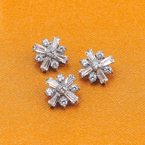 ASTM-F136 titanium zircon micro-set earrings piercing jewelry peach heart personality earrings fashion lip nails wholesale--P245