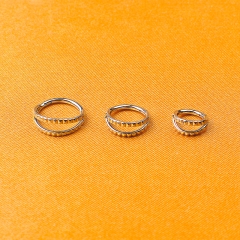 New ASTM F136 Titanium Hinged Segment Multi Row Clicker Nose Ring Ear Tragus Piercing Body Piercing--W102
