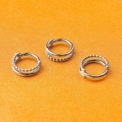 Hinged Segment Wholesale Gold Plated Custom Open ASTM-F136 titanium Rings Personalized Two Cracks Jewelry Rings For Women Gifts--W100