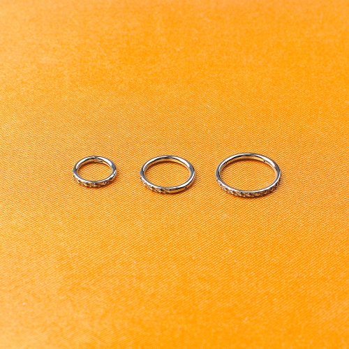 ASTM-F136 Titanium rhombus Texture shape hoop faux nose ring nose piercing jewelry hoop ring Hinged Segment--W101