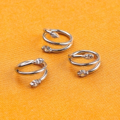 ASTM F136 Cartilage Titanium Segment Hoop Nose Earring Ring Piercing Body Jewelry For Women and Men Two high quality zircon--W110