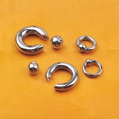 Nine safe Custom Titanium Bcr Body Piercing Astm F136 Titanium Large Gauge Bcr Captive Bead Ring Ear Ring Piercing High Polished Internal Thread-WS4