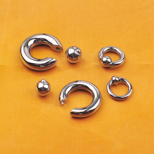 Nine safe Custom Titanium Bcr Body Piercing Astm F136 Titanium Large Gauge Bcr Captive Bead Ring Ear Ring Piercing High Polished Internal Thread