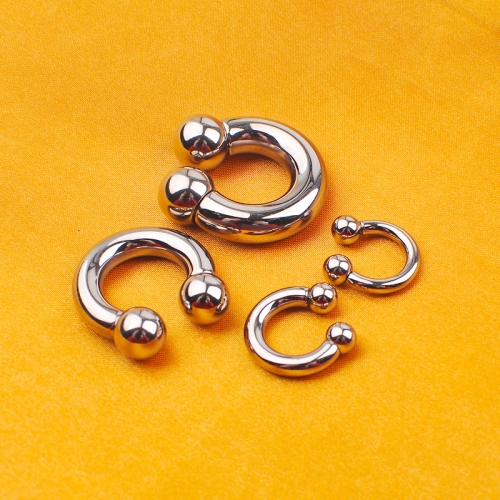 Nine safe Simple ASTM-F136 Titanium High Polished Internal Thread Horseshoe Jewelry with high quality polishing--WS3
