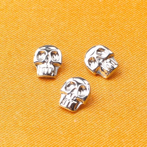 New Style ASTM F136 Titanium Piercing Labret Earrings CNC Grave Skull Internally Threaded Top Body Jewelry Wholesale--P204