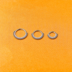ASTM F136 Titanium CZ Stones Set On Hinged Segment Clicker Nose Rings Piercing Silver Segment Ring Daith Trgaus Helix Ear Carti--W103