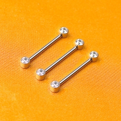 Titanium Internally Threaded Female Nipple Baseball Classic Zircon Diamond Nipple Rings Nipple jewelry piercing-W105