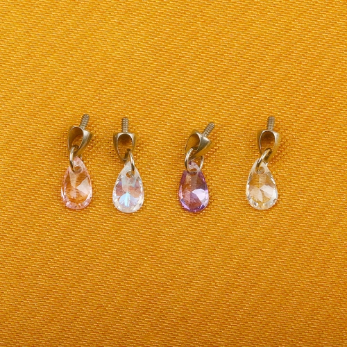 Fashion jewelry earrings Implant-grade labret top helix cartilage earring  diamond piercing jewelry-P265-S