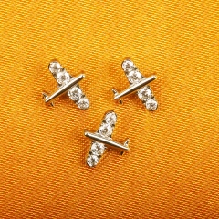 ASTM F136 Titanium 16G Tiny Airplane Stud Earring with CZ Minimalist Plane Tragus Cartilage Helix Rook Ear Piercing-P262