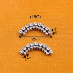 9 Zircon 3MM 10 Zircon 2MM ASTM F136 Titanium Internal Threaded Piercing Body Accessories-P271