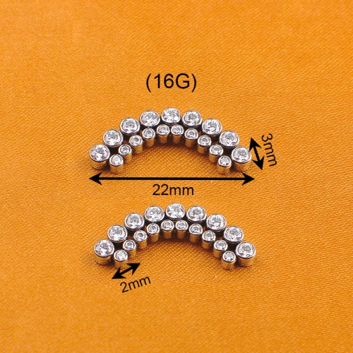 9 Zircon 3MM 10 Zircon 2MM ASTM F136 Titanium Internal Threaded Piercing Body Accessories-P271