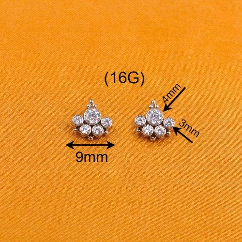 5 Diamond Crown ASTM F136 Titanium Internal Threaded Piercing Body Accessories-P278