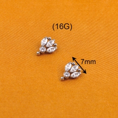 Diamond Trident ASTM F136 Titanium Internal Threaded Piercing Body Accessories-P282
