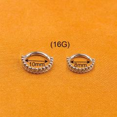 New Fashion ASTM F136 Titanium Claw Setting Zircon with Beads Face Nose Ring Piercing Jewelry -W115