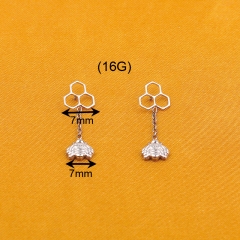Bees and beehive  Internal Threaded Piercing Titanium Body Piercing  ASTM F136 Titanium ear piercing jewelry-286