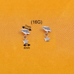 The cloud and the star Internal Threaded Piercing Titanium Body Piercing  ASTM F136 Titanium-P301