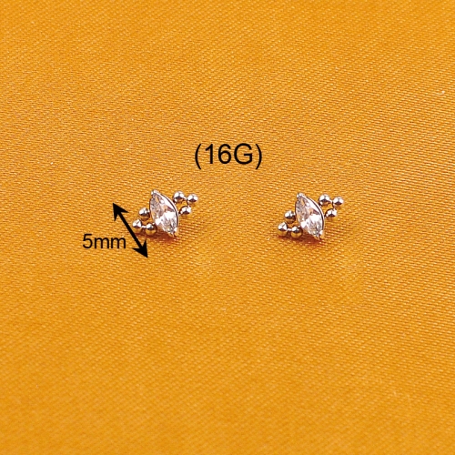 Marquise and six balls Internal Threaded Piercing Titanium Body Piercing  ASTM F136 Titanium-300