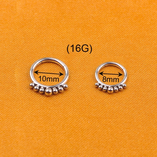 Implant Grade Titanium Piercing Jewelry Earrings Hinged Segment Ring Cartilage Tragus Septum Clicker--W129