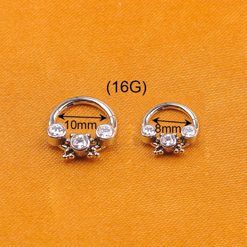 Wholesale ASTM-F136 Titanium Custom-made High Polishing Hinged Septum Clickers Segment Nose Rings Body Piercing Jewelry-W125
