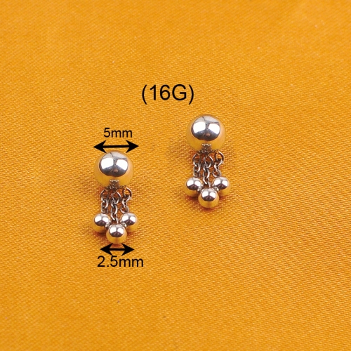 nine safe piercing supply one ball with three balls made of astm f136 titanium -324