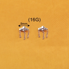 Ninesafe Piercing implant grade titanium astm f-136 three-dimensional cloud quality titanium body jewelry-P348