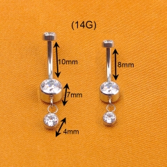 Hot Fashion Wholesale Trendy Silver F136 Titanium Externally Threaded Belly Body Ring Piercing Jewelry--W144