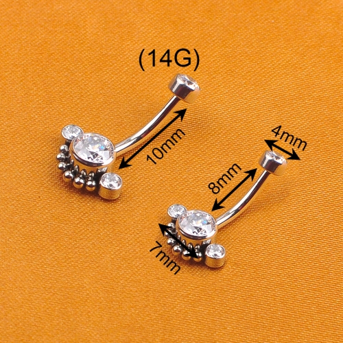 Wholesale Hot Sale 14G titanium Umbilical Nail Piercing Jewelry Ircon Navel Ring Buckle Belly Button -W149